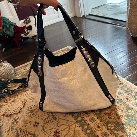 orYANY Two-Tone Leather Studded Shoulder Bag - Picture 3 of 8